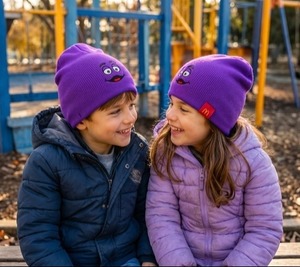 Novelli designed McHappy Day UK Grimace beanies-1