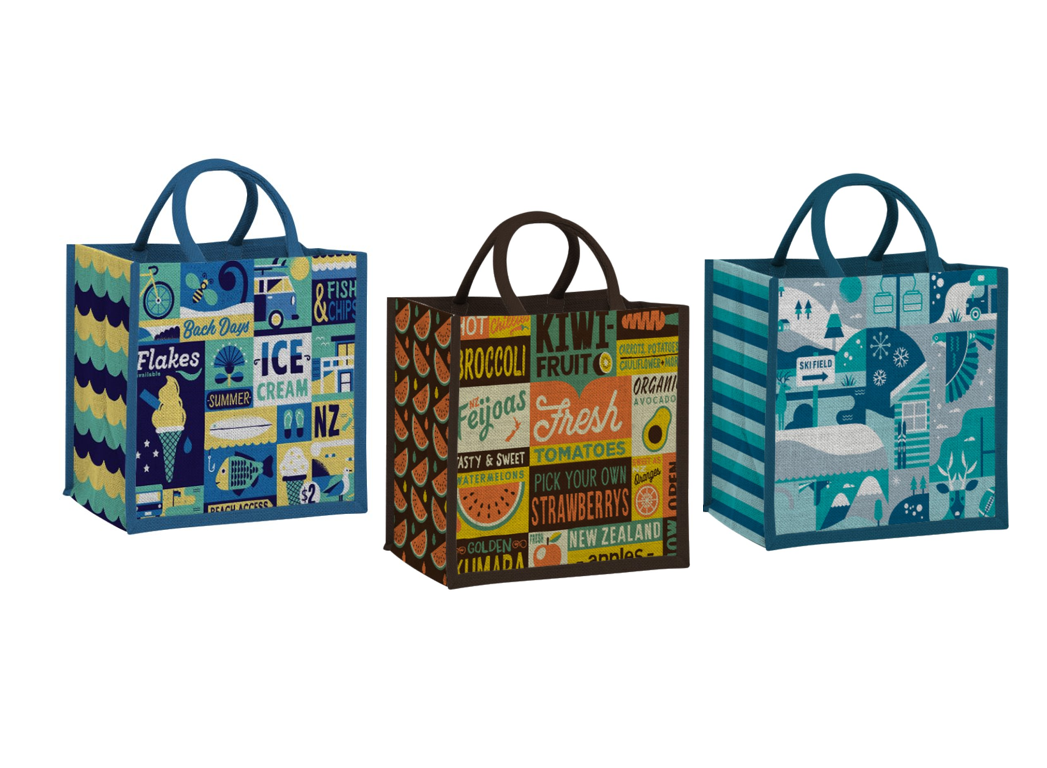 3 Woolworths jute shopping  bags